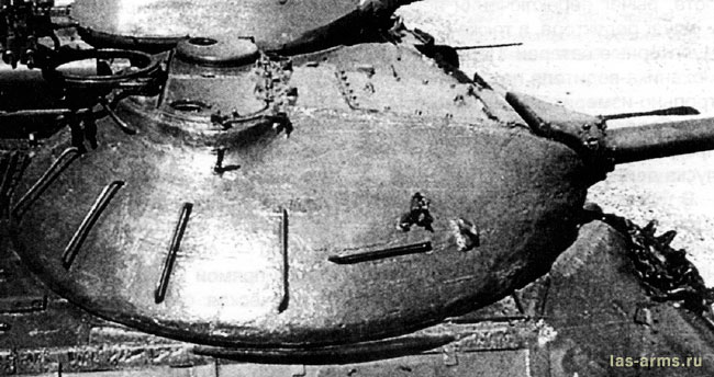 Башня ИС-3 имела форму приплюснутой полусферы с толщиной стенок 100 - 250 мм